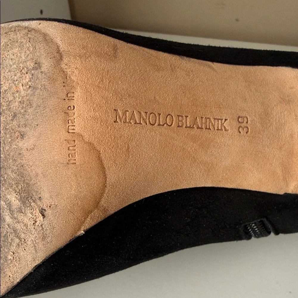 Manolo Blahnik Black Heeled Boots with Buckle - Picture 11 of 13